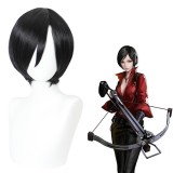 30cm Short Straight Black Resident Evil Ada Wong Wig Synthetic Anime Cosplay Wigs CS-479C