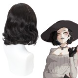 35cm Short Wave Black Resident Evil Alcina Dimitrescu Wig Cosplay Synthetic Anime Hair Wigs CS-479B