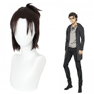 32cm Short Dark Brown Attack on Titan The Final Season Eren Wig Synthetic Anime Cosplay Wigs CS-482A