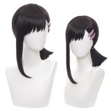 45cm Medium Long Black Chainsaw Man Anime Higashiyama Kobeni Wig Synthetic Cosplay Wigs CS-465D