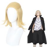 35cm Short Curly Blonde Tokyo Revengers Anime Manjiro Sano Wig Cosplay Synthetic Hair Wigs CS-485A