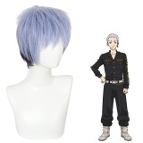 30cm Short Straight Blue&Black Mixed Tokyo Revengers Takashi Mitsuya Wig Cosplay Synthetic Anime Hair Wigs CS-485D