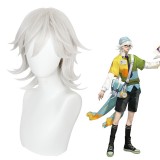 35cm Short Silver Honor of Kings Game Zhang Liang Wig Cosplay Synthetic Hair Wigs CS-486B