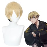 30cm Short Straight Black&Blonde Mixed Tokyo Revengers Chifuyu Matsuno Wig Cosplay Synthetic Anime Hair Wigs CS-485C