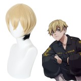 30cm Short Straight Black&Blonde Mixed Tokyo Revengers Chifuyu Matsuno Wig Cosplay Synthetic Anime Hair Wigs CS-485C