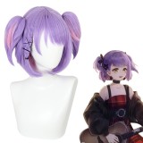 35cm Short Purple&Pink Honor of Kings Game Xiao Qiao Wig Cosplay Synthetic Wigs With 2Ponytails CS-487A