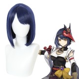 35cm Short Straight Blue Mixed Genshin Impact Anime lnazuma Wig Cosplay Hair Wigs CS-466E