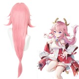 85cm Long Pink Genshin Impact Anime Yaemiko Wig Cosplay Synthetic Hair Wigs CS-466C