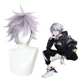 30cm Short Straight Purple Gray EVA Anime Kaworu Nagisa Wig Cosplay Synthetic Hair Wigs CS-480B