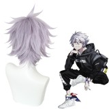 30cm Short Straight Purple Gray EVA Anime Kaworu Nagisa Wig Cosplay Synthetic Hair Wigs CS-480B