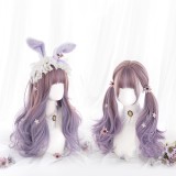 60cm Long Curly Purple Mixed Synthetic Anime Heat Resistant Hair Wig Cosplay Lolita Wig For Girls CS-823C