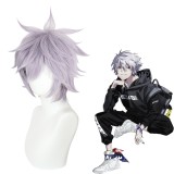 30cm Short Straight Purple Gray EVA Anime Kaworu Nagisa Wig Cosplay Synthetic Hair Wigs CS-480B