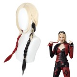 65cm Long Color Mixed Suicide Squad 2 Harleen Quinzel Wig Synthetic Anime Cosplay Wigs With Two Braids CS-488A