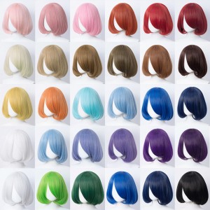 35cm Short Wig Cosplay Multi Colors MSN Bobo Peluca Synthetic Anime Hair Cosplay Heat Resistant Wigs For Party CC002