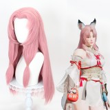 80cm Long Pink Naraka: Bladepoint Anime Tsuchimikado Kurumi Wig Synthetic Hair Wigs CS-492C