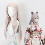 80cm Long Light Pink Naraka: Bladepoint Tsuchimikado Kurumi Wig Cosplay Synthetic Anime Hair Wigs CS-492B