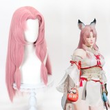 80cm Long Pink Naraka: Bladepoint Anime Tsuchimikado Kurumi Wig Synthetic Hair Wigs CS-492C