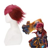 30cm Short Rose Mixed League of Legends Arcane LOL Young Vi Wig Synthetic Anime Cosplay Hair Wigs CS-493C