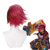 30cm Short Rose Mixed League of Legends Arcane LOL Young Vi Wig Synthetic Anime Cosplay Hair Wigs CS-493C