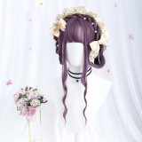 60cm Long Body Wave Taro Mixed Synthetic Anime Heat Resistant Hair Wig Cosplay Lolita Wig For Girls LT033