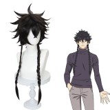 75cm Long Black Blue Period Anime Hashida Haruka Wig Cosplay Synthetic Party Hair Wigs With Two Braids CS-494A