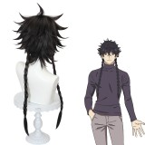 75cm Long Black Blue Period Anime Hashida Haruka Wig Cosplay Synthetic Party Hair Wigs With Two Braids CS-494A