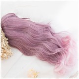 50cm Long Curly Taro Pink Mixed Synthetic Anime Heat Resistant Hair Wig Cosplay Lolita Wig For Girls CS-822B