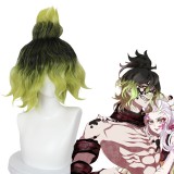 35cm Short Curly Black Green Mixed Demon Slayer Giyuutarou Wig Cosplay Synthetic Anime Hair Wigs CS-471U