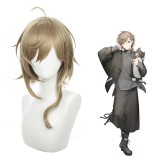 45cm Medium Long Brown Virtual YouTuber Kanae Wig Cosplay Synthetic Anime Heat Resistant Hair Wigs CS-498J