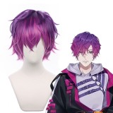 30cm Short Straight Purple Mixed Virtual YouTuber Uki Violeta Wig Cosplay Synthetic Anime Heat Resistant Hair Wigs CS-498E
