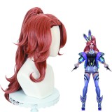 70cm Long Curly Red Brown LOL League of Legends Game Miss Fortune Wig Cosplay Synthetic Anime Hair Wig With One Ponytail CS-500B