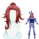 70cm Long Curly Red Brown LOL League of Legends Game Miss Fortune Wig Cosplay Synthetic Anime Hair Wig With One Ponytail CS-500B