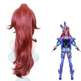 70cm Long Curly Red Brown LOL League of Legends Game Miss Fortune Wig Cosplay Synthetic Anime Hair Wig With One Ponytail CS-500B