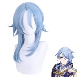 45cm Medium Long Light Blue Genshin Impact Anime Kamisato Ayato Wig Cosplay Synthetic Heat Resistant Hair Wigs CS-466P