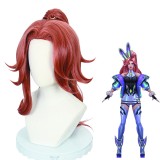 70cm Long Curly Red Brown LOL League of Legends Game Miss Fortune Wig Cosplay Synthetic Anime Hair Wig With One Ponytail CS-500B