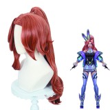 70cm Long Curly Red Brown LOL League of Legends Game Miss Fortune Wig Cosplay Synthetic Anime Hair Wig With One Ponytail CS-500B