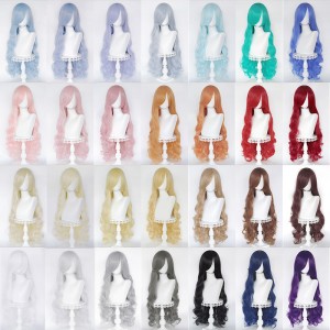 High Quality 100cm Long Curly Multi Colors MSN Wig Cosplay Synthetic Anime Heat Resistant Hair Wigs For Party CC005