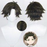 30cm Short Dark Green Mixed SPY Family Damian Desmond Wig Cosplay Synthetic Anime Heat Resistant Hair Wig CS-499E