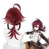 50cm Medium Long Dark Red Mixed Genshin Impact Shikanoin Heizou Wig Cosplay Synthetic Anime Heat Resistant Hair Wig CS-466S