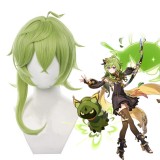 40cm Medium Long Green Genshin Impact Collei Wig Cosplay Synthetic Anime Heat Resistant Hair Wig CS-466X