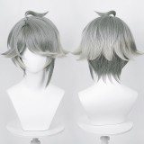 30cm Short Gray Mixed Genshin Impact Game Sumeru Al Haitham Wig Cosplay Synthetic Anime Halloween Hair Wigs CS-555C