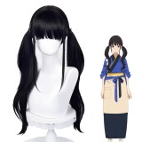 70cm Long Black Lycoris Recoil Anime Inoue Takina Wig Cosplay Synthetic Halloween Heat Resistant Hair Wig CS-510