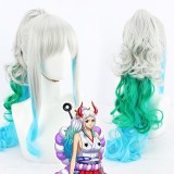 70cm Long Curly Three Colors Mixed One Piece Anime Yamato Wig Cosplay Synthetic Halloween Party Hair Wig With One Ponytail CS-511A