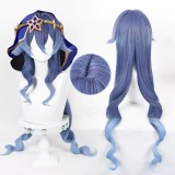 100cm Long Curly Blue Mixed Genshin Impact Anime Layla Wig Cosplay Synthetic Heat Resistang Hair Wig CS-555H