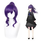 60cm Long Curly Purple Project Sekai Game Asahina Mafuyu Wig Synthetic Anime Cosplay Wigs With One Ponytail CS-512B