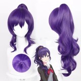 60cm Long Curly Purple Project Sekai Game Asahina Mafuyu Wig Synthetic Anime Cosplay Wigs With One Ponytail CS-512B
