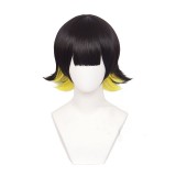 35cm Short Black&Yellow Blue Lock Bachira Meguru Wig Synthetic Anime Cosplay Costume Wigs CS-516B