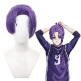 30cm Short Purple Blue Lock Anime Reo Mikage Wig Synthetic Halloween Cosplay Costume Wigs CS-516C