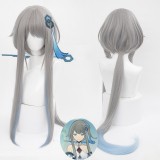 90cm Long Silver Gray&Blue Genshin Impact Game Guizhong Wig Cosplay Synthetic Anime Heat Resistant Hair Wig CS-555M