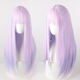 60cm Long Straight Purple Mixed Fashion Lolita Wig Synthetic Anime Cosplay Heat Resistant Halloween Party Wig CS-846A